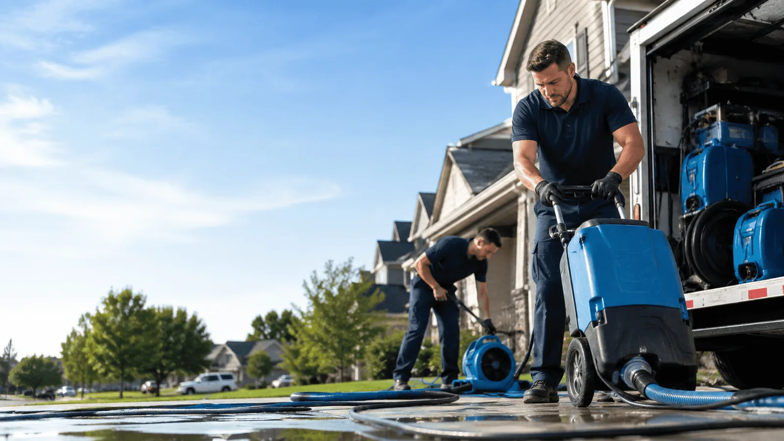 Basement Flooding being performed in Winona Lake, IN